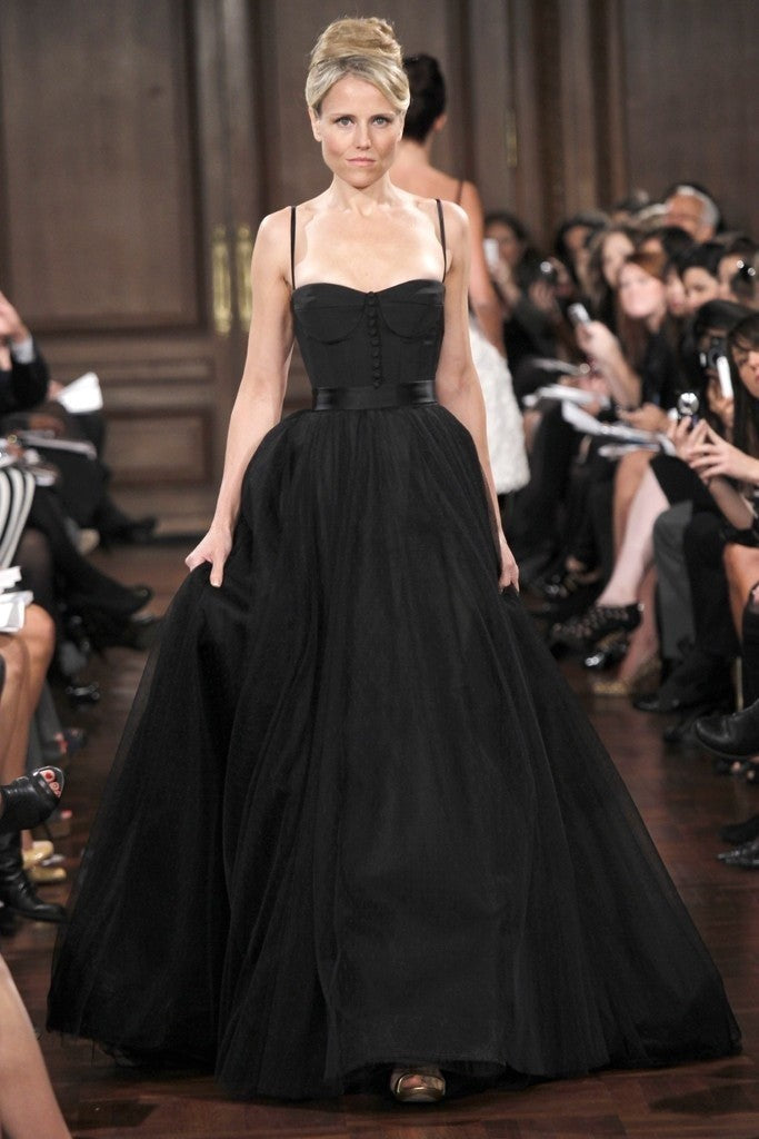 A-line Tulle Black Runway Prom Dress ...